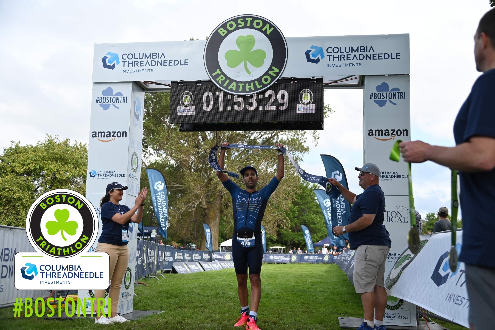 Breno Melo winning the Boston Triathlon in 1:53:29