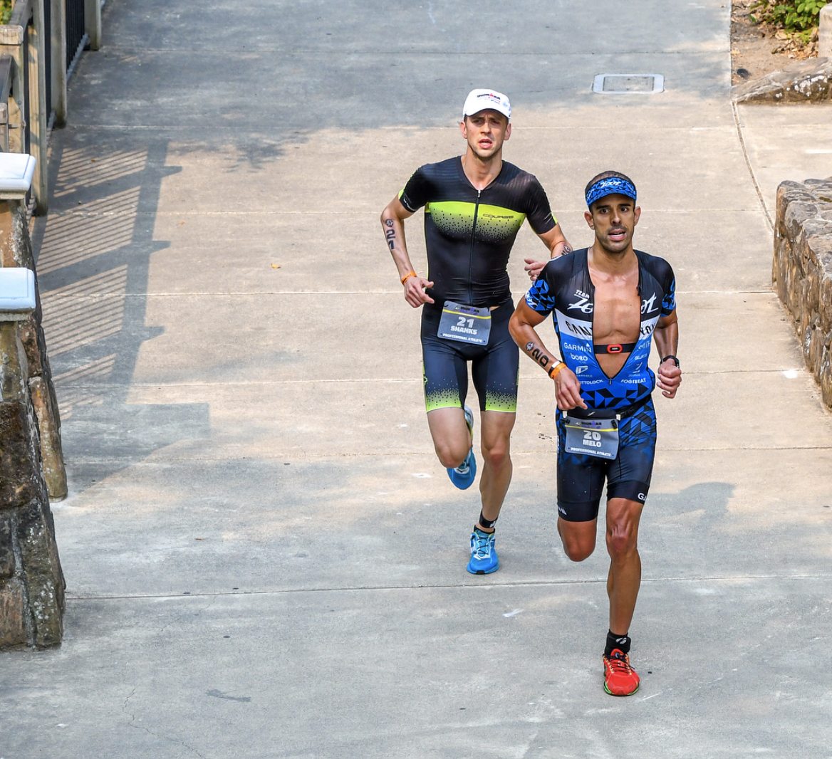 Breno Melo racing IRONMAN 70.3 as a professional athlete in the elite field